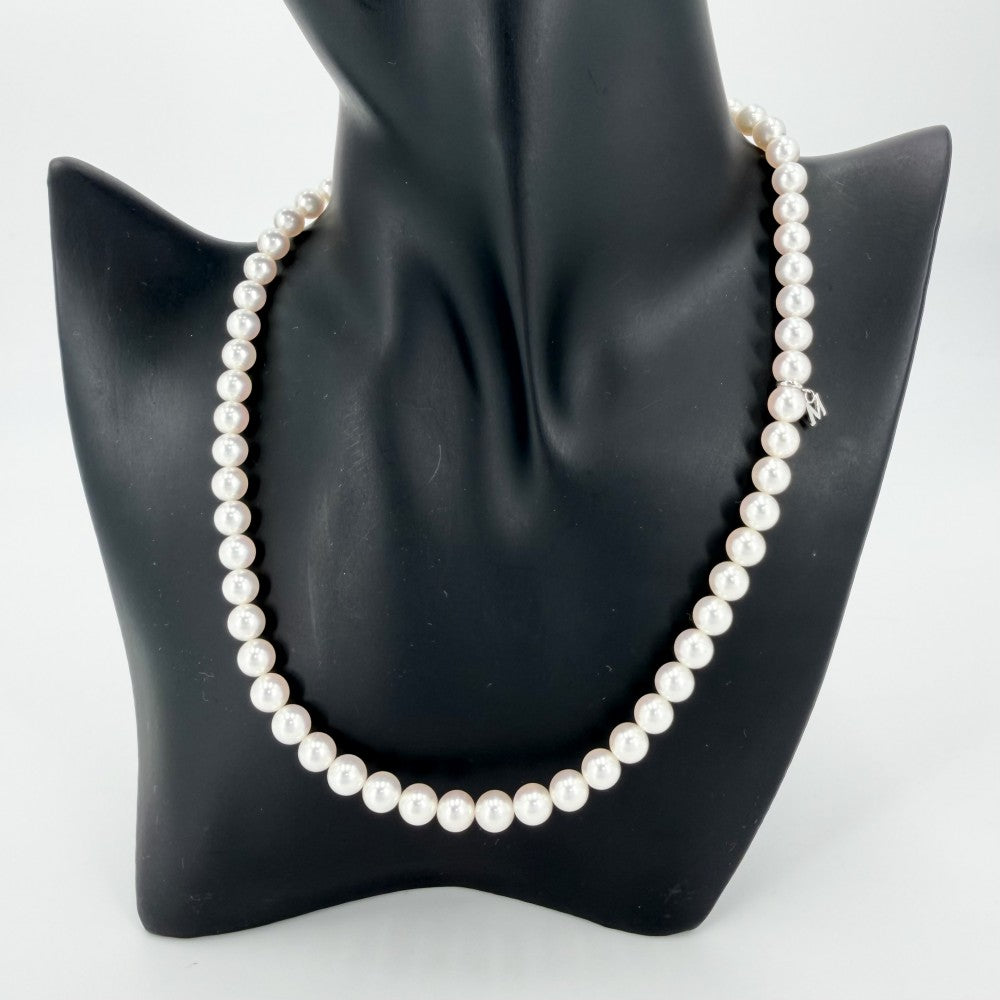 MIKIMOTO ミキモト ネックレス チャーム付き ジュエリー アクセサリー 真珠 フォーマル 冠婚葬祭 シルバー パール約0.5mm レディース 約27.8g【中古品】