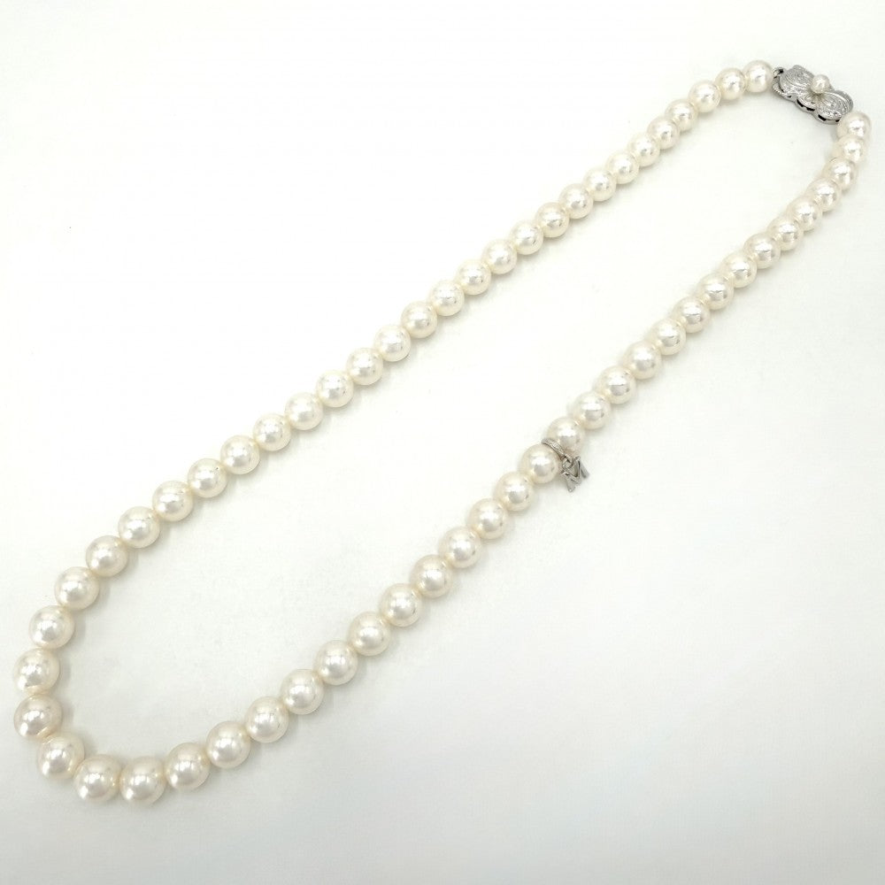 MIKIMOTO ミキモト ネックレス チャーム付き ジュエリー アクセサリー 真珠 フォーマル 冠婚葬祭 シルバー パール約0.5mm レディース 約27.8g【中古品】
