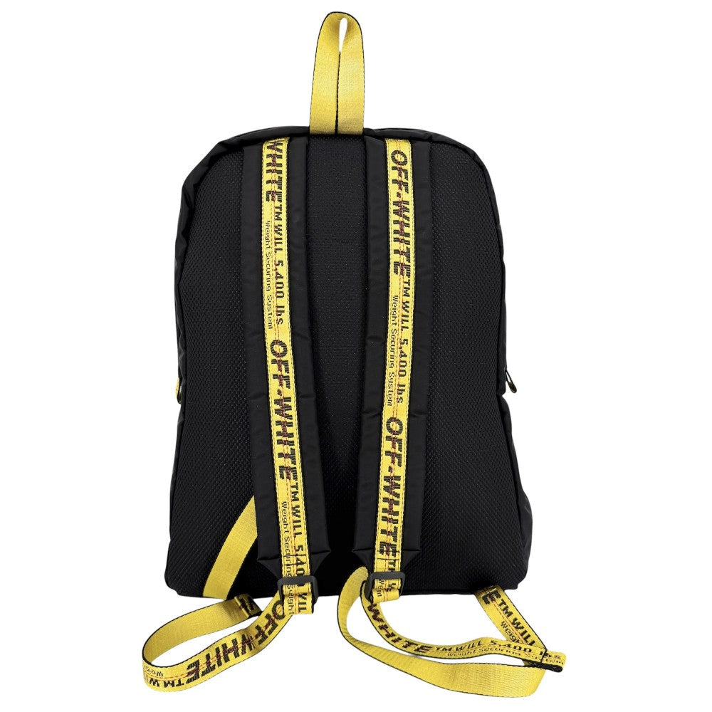 OFF-WHITE オフホワイト リュック アローイージー バックパック OMNB019E20FAB001 ナイロン ブラック 黒 ホワイト 白 シルバー金具 メンズ【中古品】