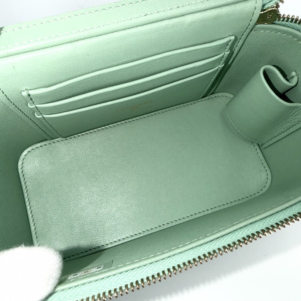 CHANEL シャネル 2WAY マトラッセ バニティバッグ チェーンショルダーバッグ ミニポシェット ハンドバッグ ココマーク ラムスキン グリーン 緑 ゴールド金具 レディース【中古品】