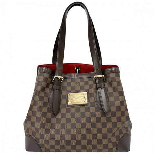 LOUIS VUITTON ルイヴィトン トートバッグ ハムステッドMM ハンドバッグ N51204 ダミエキャンバス ブラウン 茶 ゴールド金具 レディース【中古品】