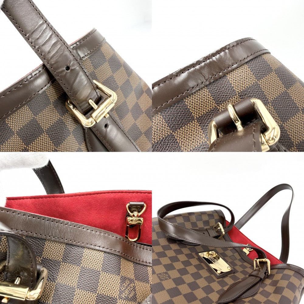 LOUIS VUITTON ルイヴィトン トートバッグ ハムステッドMM ハンドバッグ N51204 ダミエキャンバス ブラウン 茶 ゴールド金具 レディース【中古品】