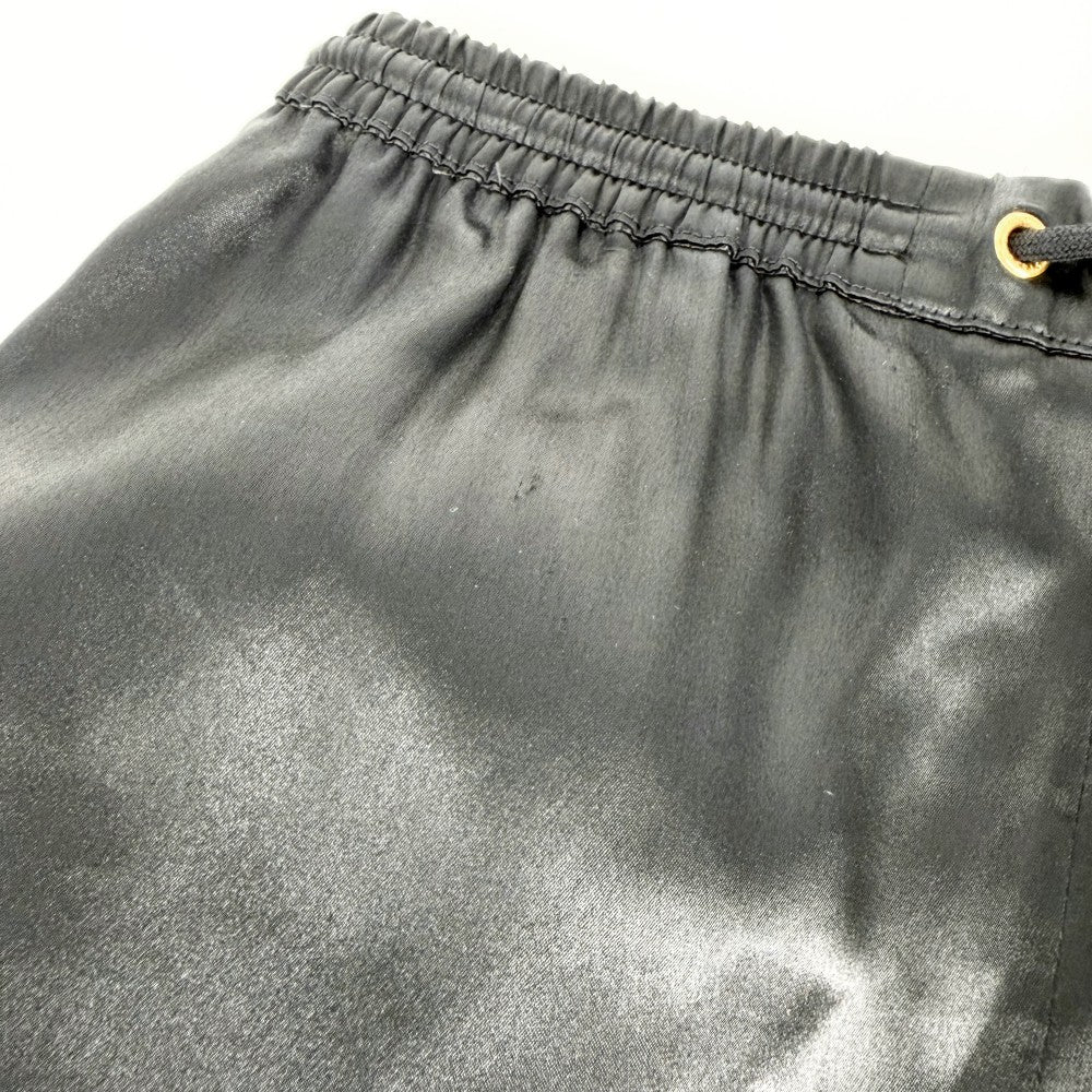 CELINE セリーヌ パンツ ストレートパンツ ジャージ サテン 長ズボン ボトムス アパレル 36 ブラック 黒 ゴールド金具 アセテート シルク レディース【中古品】