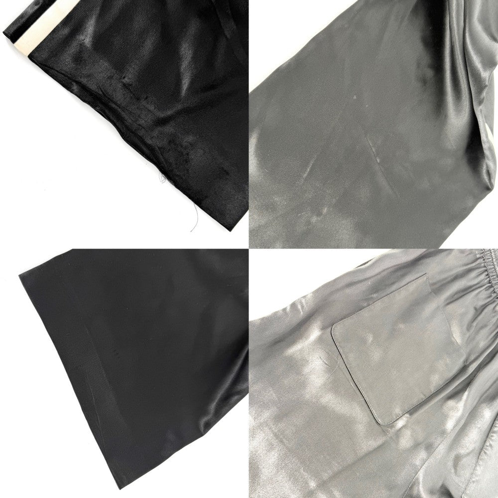 CELINE セリーヌ パンツ ストレートパンツ ジャージ サテン 長ズボン ボトムス アパレル 36 ブラック 黒 ゴールド金具 アセテート シルク レディース【中古品】