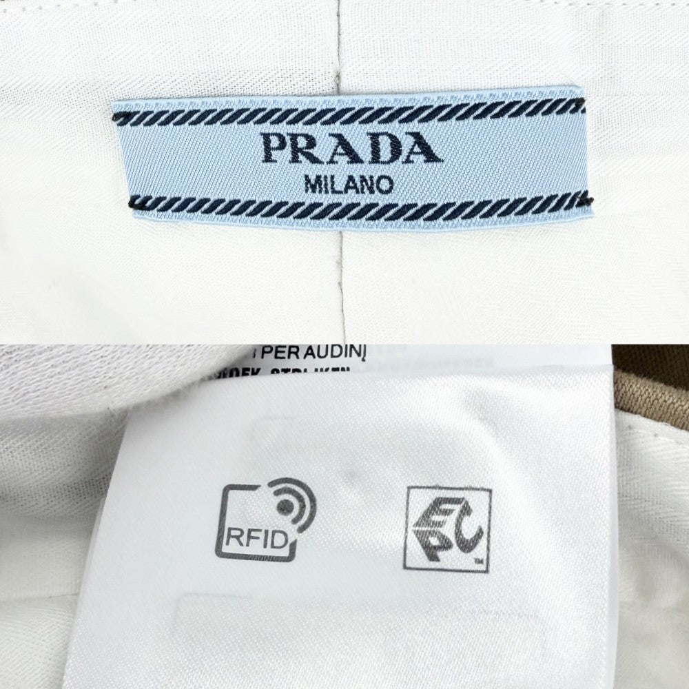 PRADA プラダ パンツ ハーフパンツ ボトムス アパレル 服 サイズ40S ベージュ シルバー金具 春 秋 コットン レディース【中古品】