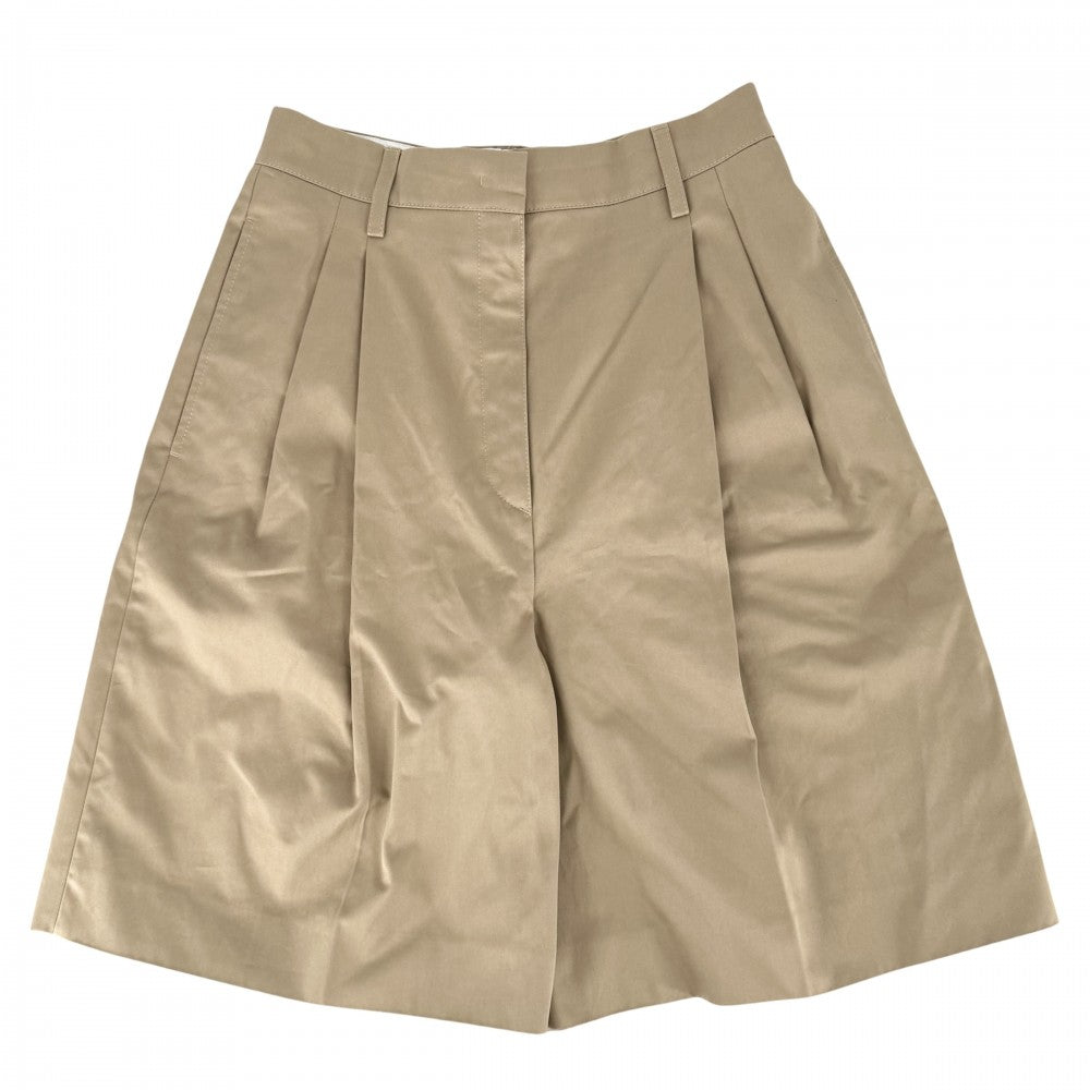 PRADA プラダ パンツ ハーフパンツ ボトムス アパレル 服 サイズ40S ベージュ シルバー金具 春 秋 コットン レディース【中古品】