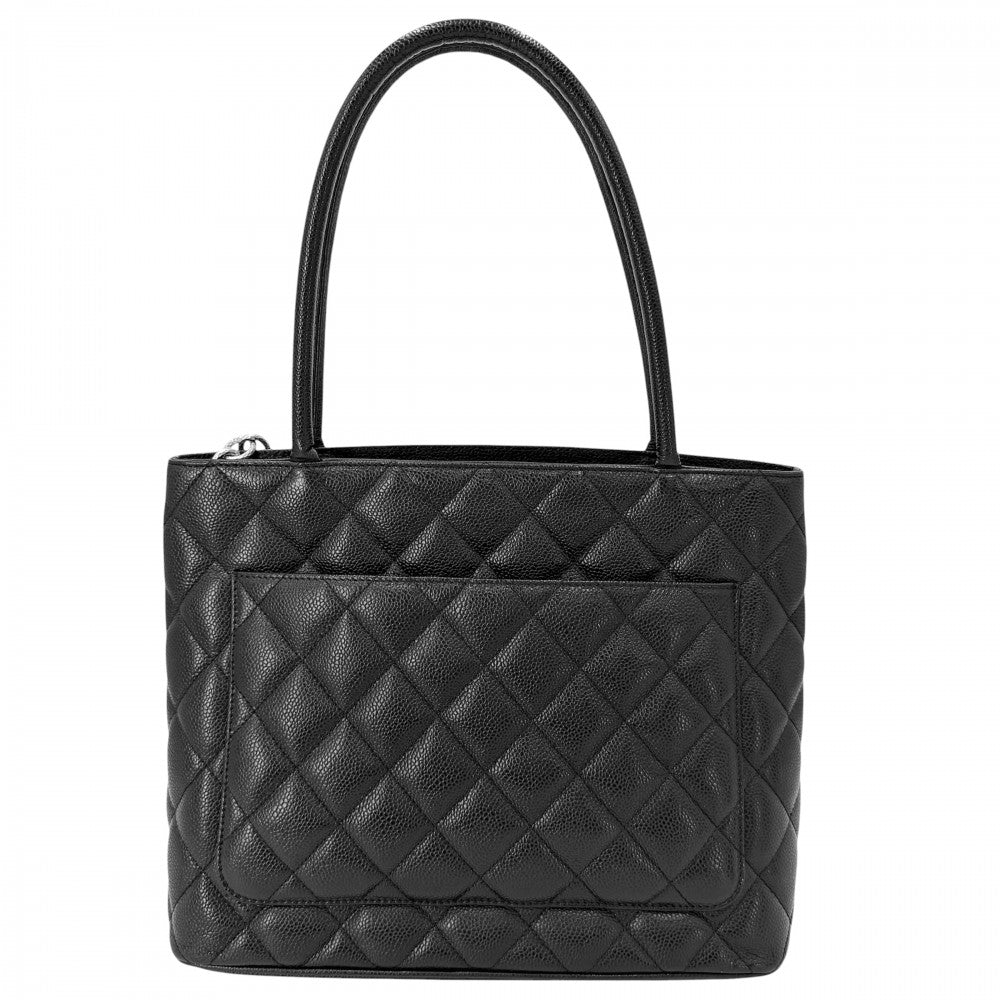 CHANEL シャネル ハンドバッグ マトラッセ 復刻トート トートバッグ ココマーク キャビアスキン ブラック 黒 シルバー金具 レディース【中古品】