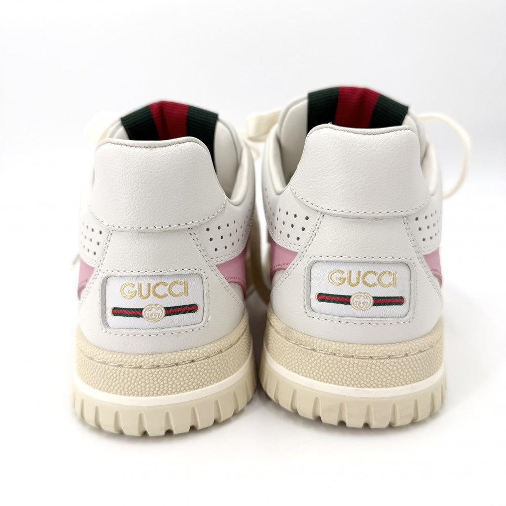 GUCCI グッチ スニーカー リウェブ ローカット ファッションアイテム シューズ 35 1/2サイズ 約22.5cm 靴 785728 レザー ホワイト 白 ピンク レディース【中古品】