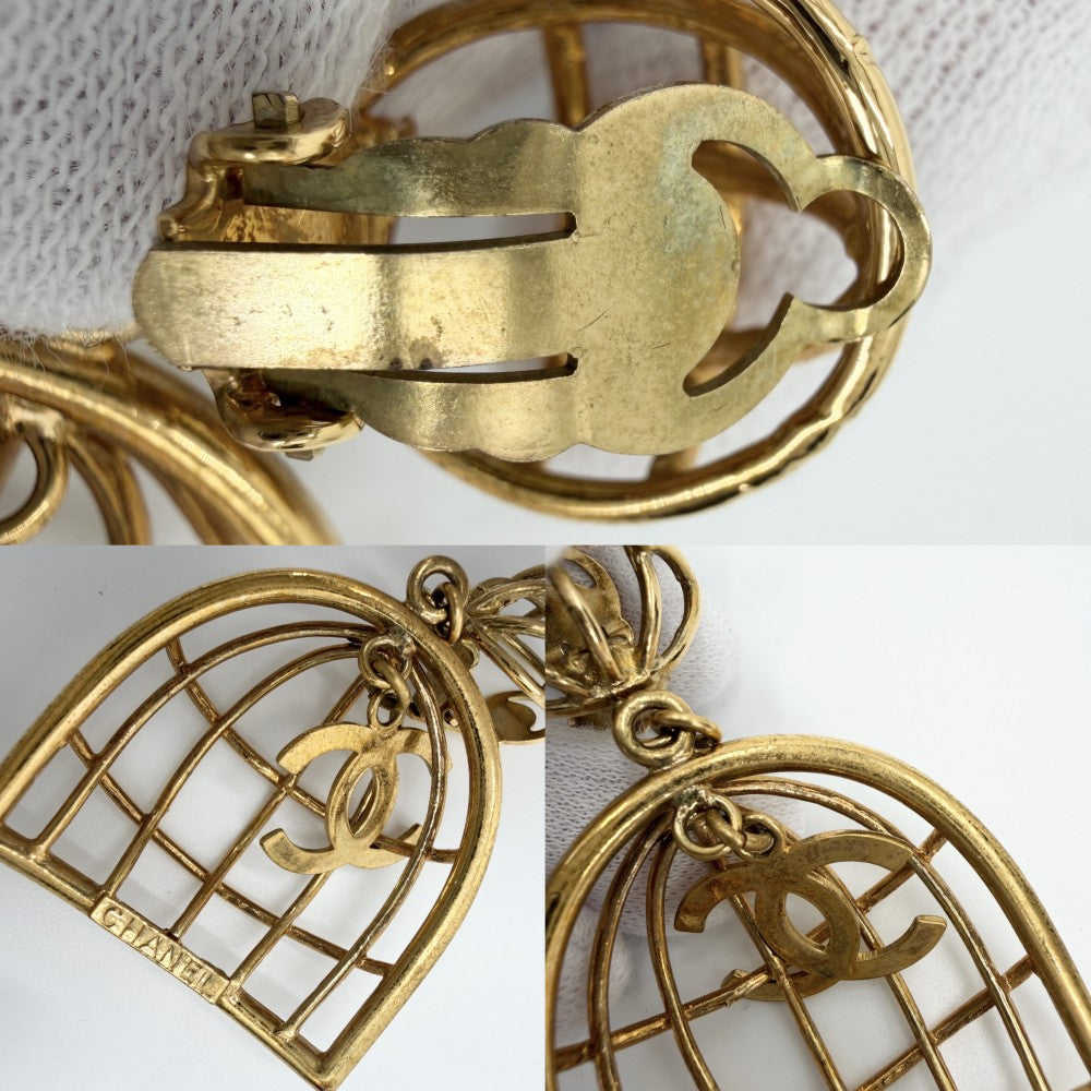 CHANEL シャネル イヤリング 鳥かご ココマーク アクセサリー ヴィンテージ GP 2 9 ゴールド レディース 約31.5g 1994年【中古品】