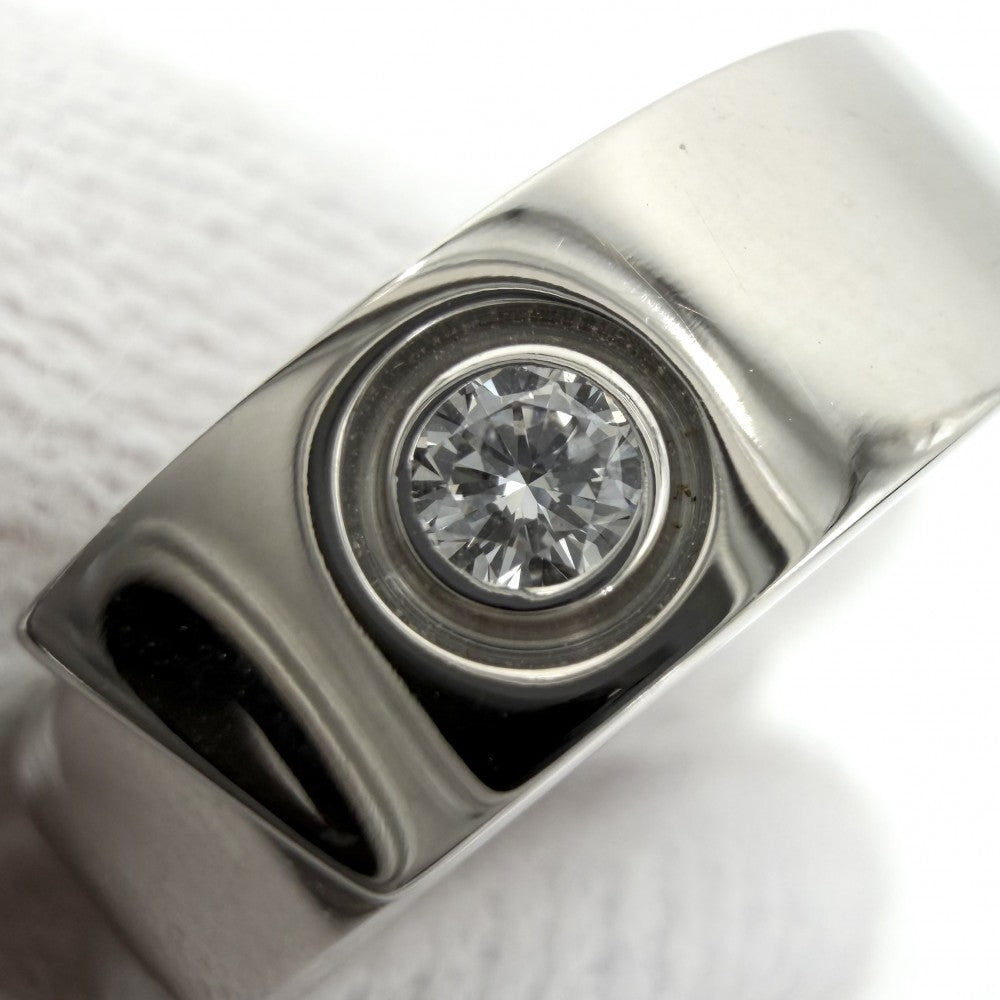CARTIER カルティエ 指輪 アニバーサリー リング ジュエリー アクセサリー 1Pダイヤ 18金WG Au750 51サイズ K18ホワイトゴールド ダイヤモンド 約10.5号 レディース 約11.4g【中古品】
