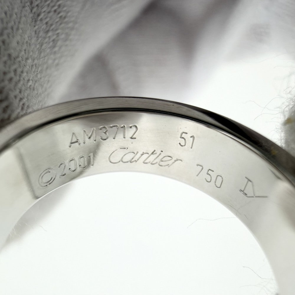 CARTIER カルティエ 指輪 アニバーサリー リング ジュエリー アクセサリー 1Pダイヤ 18金WG Au750 51サイズ K18ホワイトゴールド ダイヤモンド 約10.5号 レディース 約11.4g【中古品】