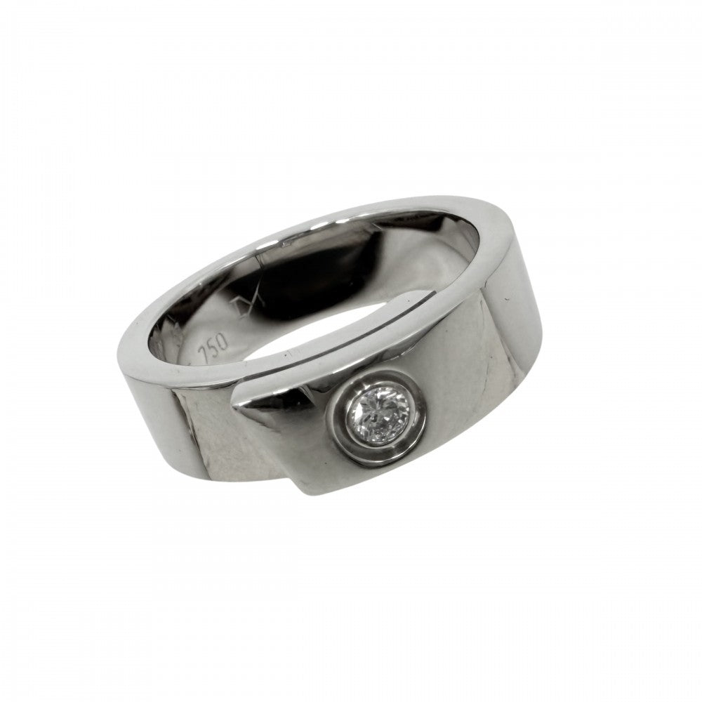 CARTIER カルティエ 指輪 アニバーサリー リング ジュエリー アクセサリー 1Pダイヤ 18金WG Au750 51サイズ K18ホワイトゴールド ダイヤモンド 約10.5号 レディース 約11.4g【中古品】