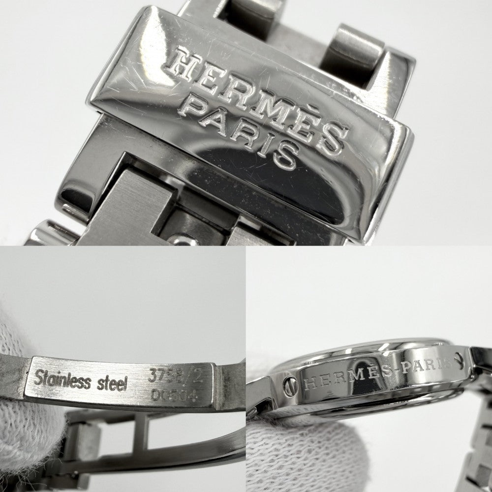 HERMES エルメス 腕時計 クリッパー デイト SS 電池式 CL4.210 クオーツ ステンレススチール シルバー レディース【中古品】