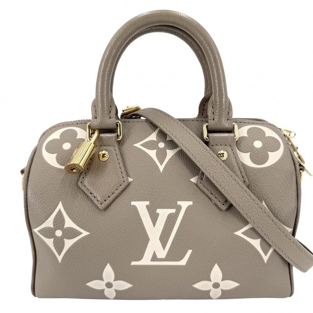 LOUIS VUITTON ルイヴィトン 2WAY バイカラ―モノグラムアンプラント スピーディバンドリエール20 ミニハンドバッグ ショルダーバッグ M46575 トゥルトレールグレー クリーム ゴールド金具 レディース【中古品】
