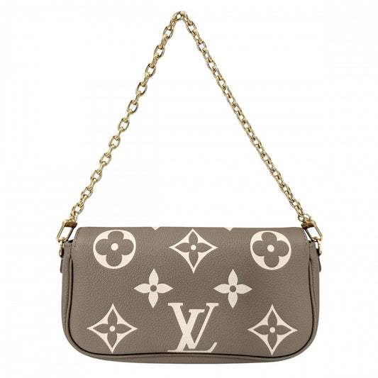 LOUIS VUITTON ルイヴィトン ショルダーバッグ モノグラムアンプラント ウォレット オン チェーン アイビー チェーンウォレット M82211 トゥルトレームグレー クリーム ゴールド金具 レディース【中古品】