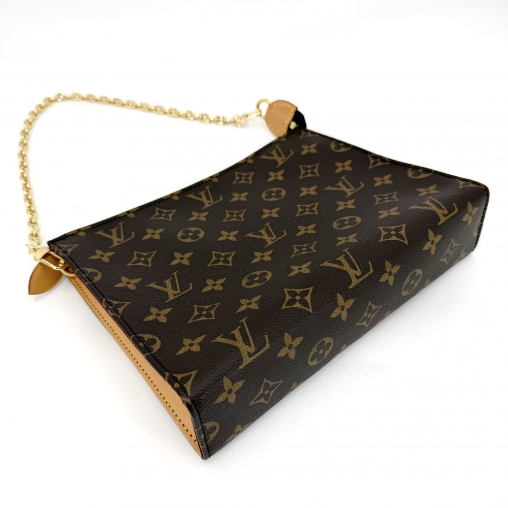 LOUIS VUITTON ルイヴィトン ショルダーバッグ モノグラム トイレタリーポーチ オンチェーン クラッチバッグ チェーンショルダー M81412 ブラウン 茶 ゴールド金具 レディース【中古品】