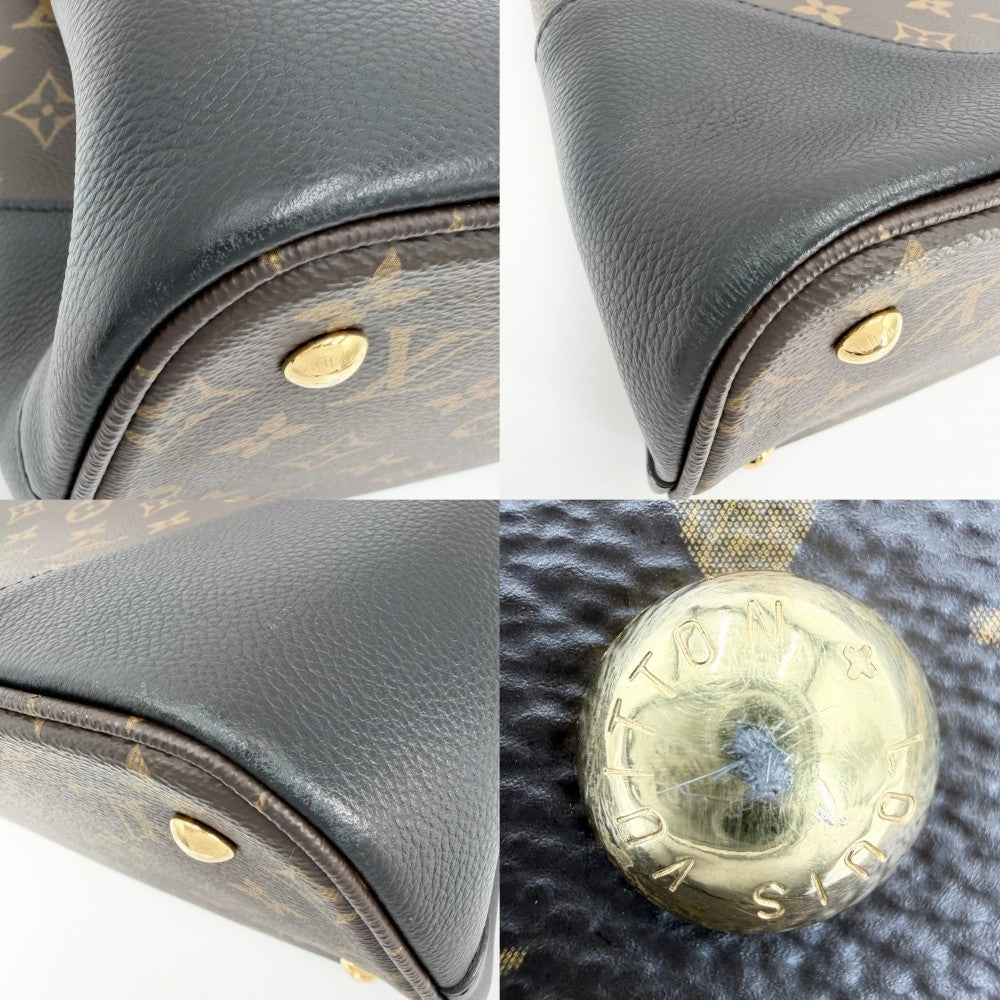 LOUIS VUITTON ルイヴィトン 2WAY モノグラム フランドリン トートバッグ ショルダーバッグ ハンドバッグ かばん 鞄 M41595 ブラウン 茶 ブラック 黒 ゴールド金具 レディース【中古品】