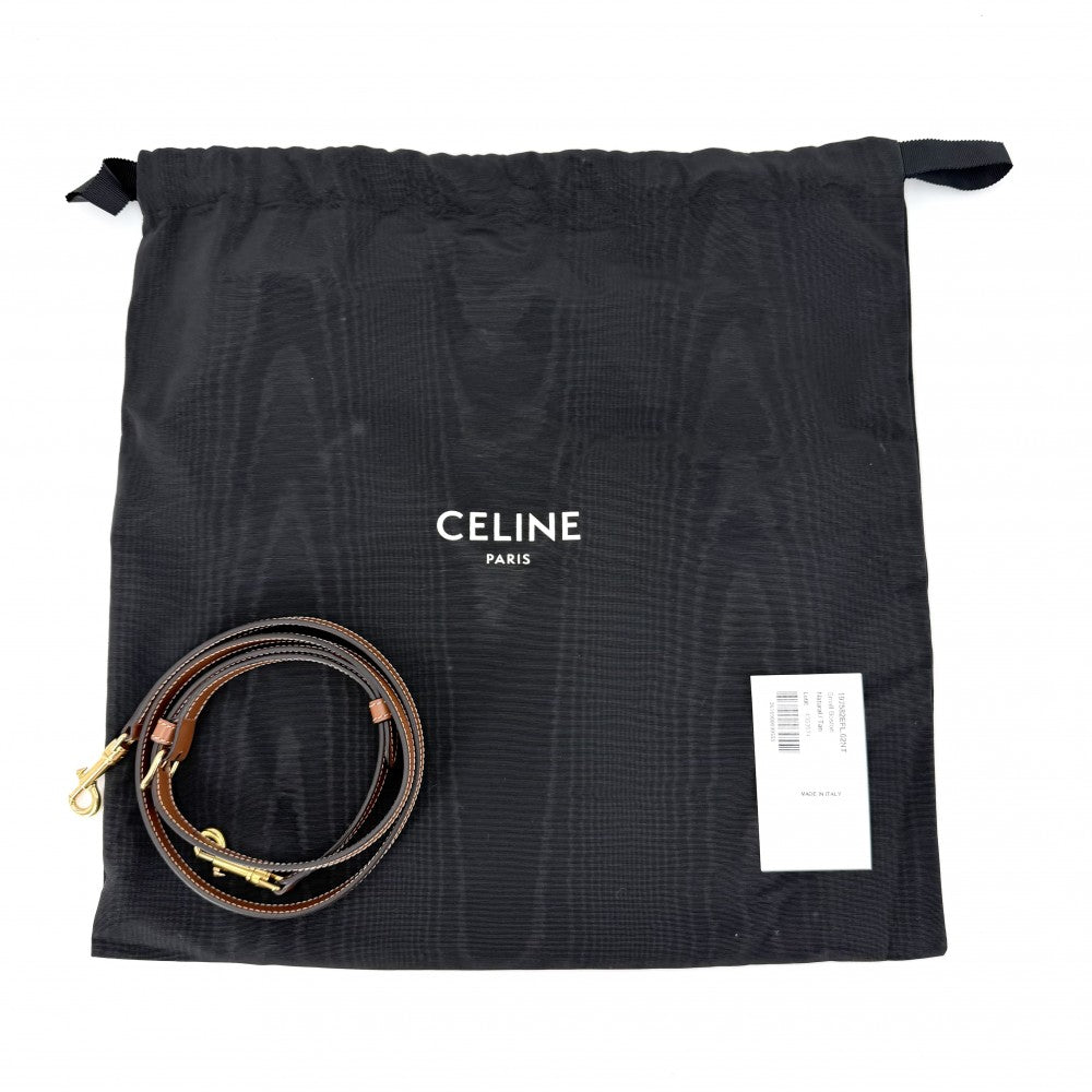CELINE セリーヌ 2WAY トリオンフ キュイルスモール ミニボストン ショルダーバッグ 197582EFL.02NT キャンバス レザー ベージュ ブラウン 茶 ゴールド金具 レディース【中古品】