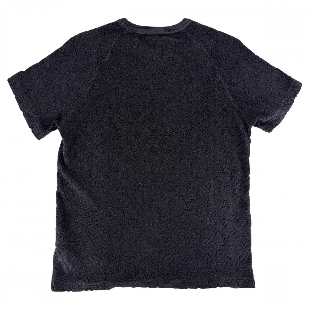 LOUIS VUITTON ルイヴィトン 半袖Ｔシャツ モノグラムフレンチテリー トップス ニット アパレル 服 XS ネイビー 紺 春 夏 シルク コットン メンズ【中古品】