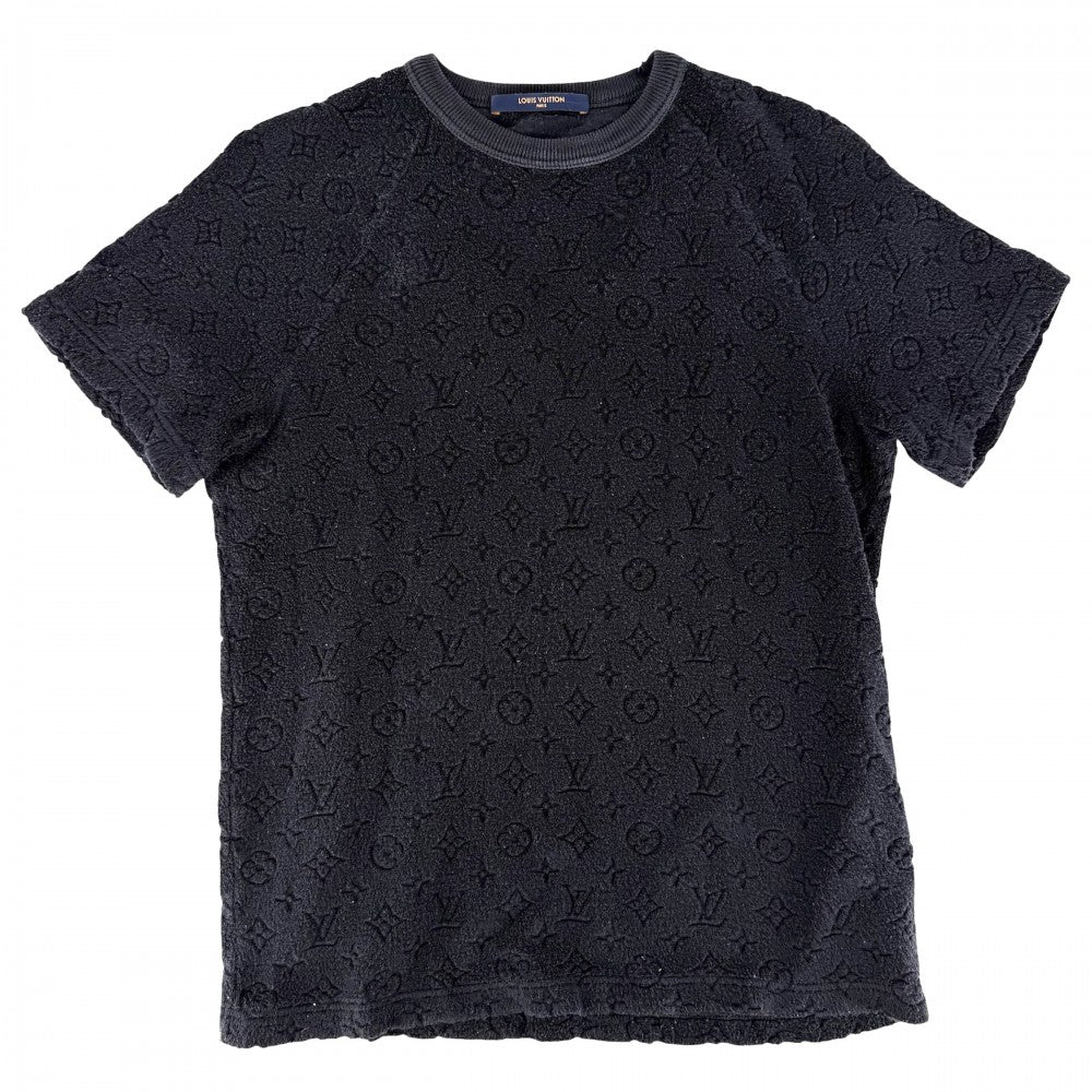 LOUIS VUITTON ルイヴィトン 半袖Ｔシャツ モノグラムフレンチテリー トップス ニット アパレル 服 XS ネイビー 紺 春 夏 シルク コットン メンズ【中古品】