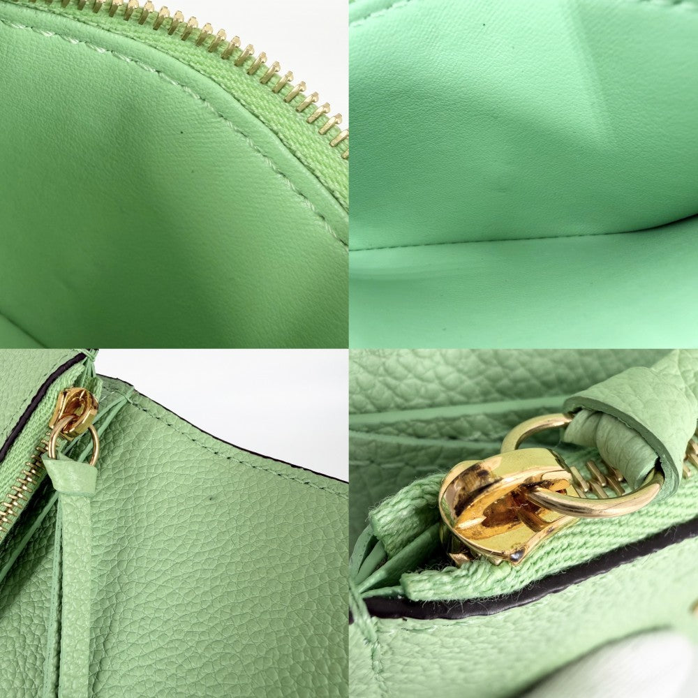 LOUIS VUITTON ルイヴィトン 二つ折り財布 モノグラムアンプラント ポルトモネロザリ ミニウォレット ミニ財布 M81922 モノグラムアンプラント グリーン 緑 ゴールド金具 レディース【中古品】