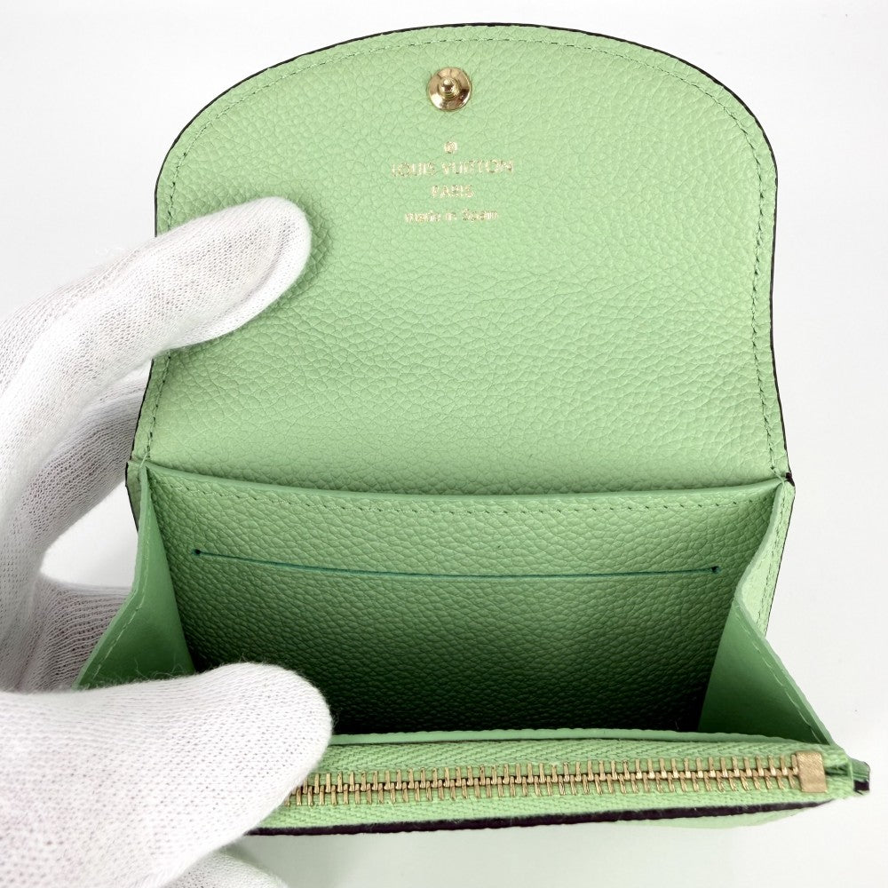 LOUIS VUITTON ルイヴィトン 二つ折り財布 モノグラムアンプラント ポルトモネロザリ ミニウォレット ミニ財布 M81922 モノグラムアンプラント グリーン 緑 ゴールド金具 レディース【中古品】