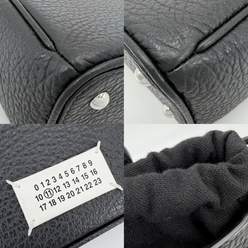 MARTIN MARGIELA マルタンマルジェラ 2WAY 5AC ハンドバッグ ショルダーバッグ MAISON MARGIELA メゾンマルジェラ SB1WG0047 レザー キャンバス ブラック 黒 シルバー金具 レディース【中古品】