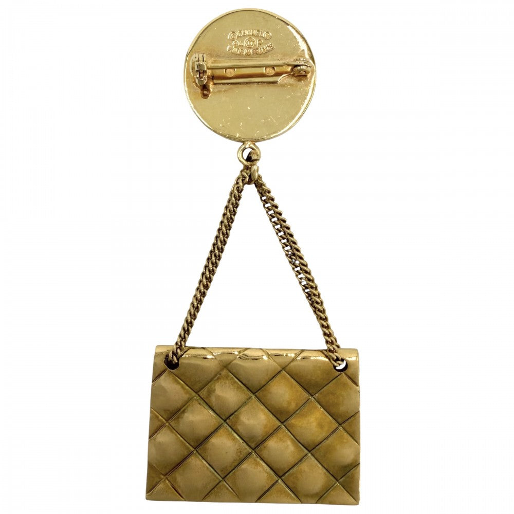 CHANEL シャネル ブローチ マトラッセ バッグモチーフ ココマーク スイング アクセサリー ヴィンテージ GP 94P ゴールド レディース 約19.2g 1994年【中古品】