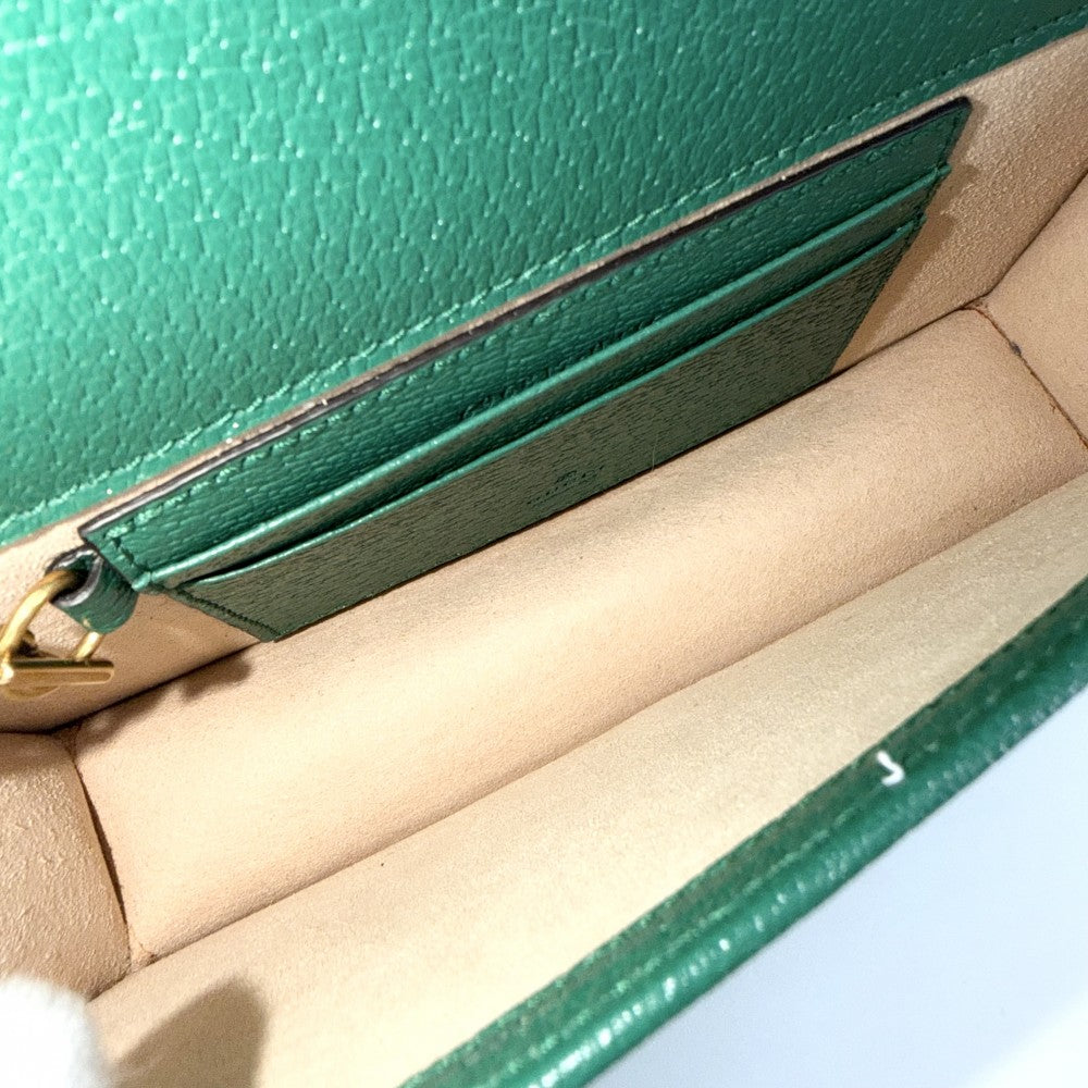 GUCCI グッチ ショルダーバッグ ダイアナ ミニバッグ チェーン バンブー 696817 レザー グリーン 緑 ゴールド金具 レディース【中古品】