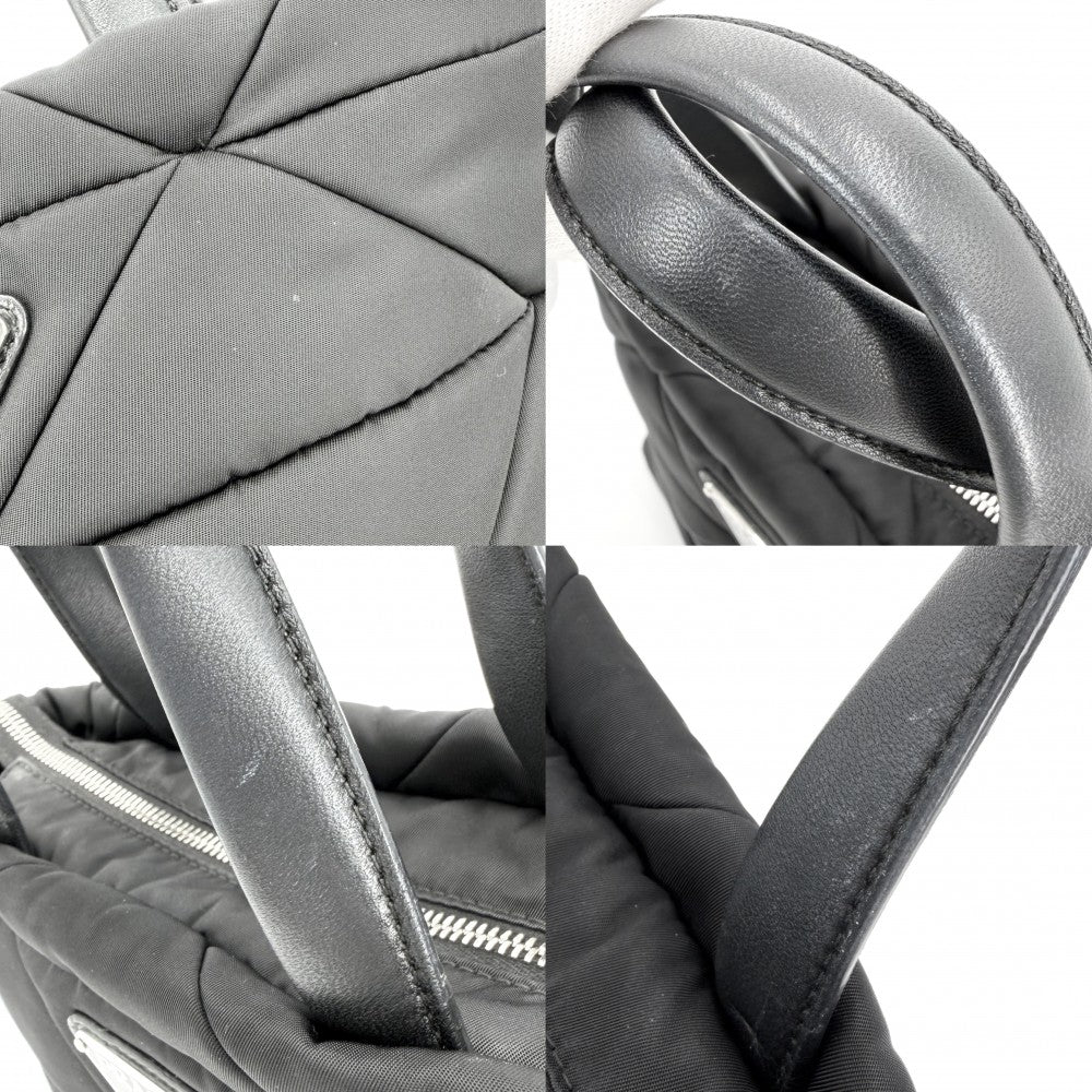 PRADA プラダ 2WAY スモール パデッド トートバッグ ショルダーバッグ ハンドバッグ 1BG373 ナイロン ブラック 黒 シルバー金具 レディース【中古品】