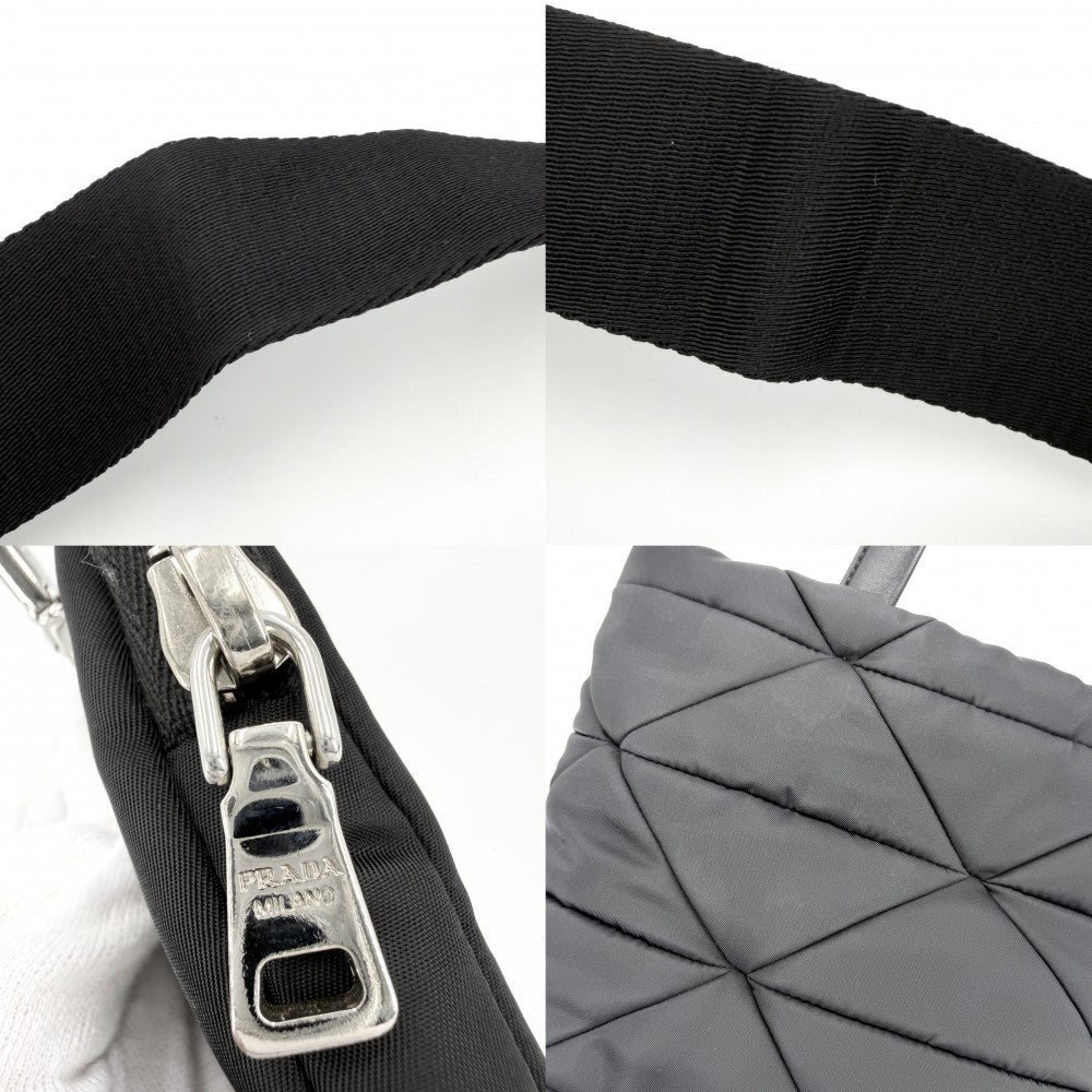 PRADA プラダ 2WAY スモール パデッド トートバッグ ショルダーバッグ ハンドバッグ 1BG373 ナイロン ブラック 黒 シルバー金具 レディース【中古品】