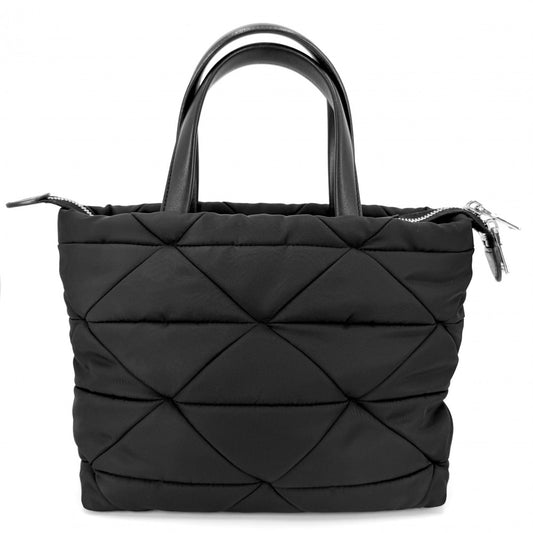 PRADA プラダ 2WAY スモール パデッド トートバッグ ショルダーバッグ ハンドバッグ 1BG373 ナイロン ブラック 黒 シルバー金具 レディース【中古品】