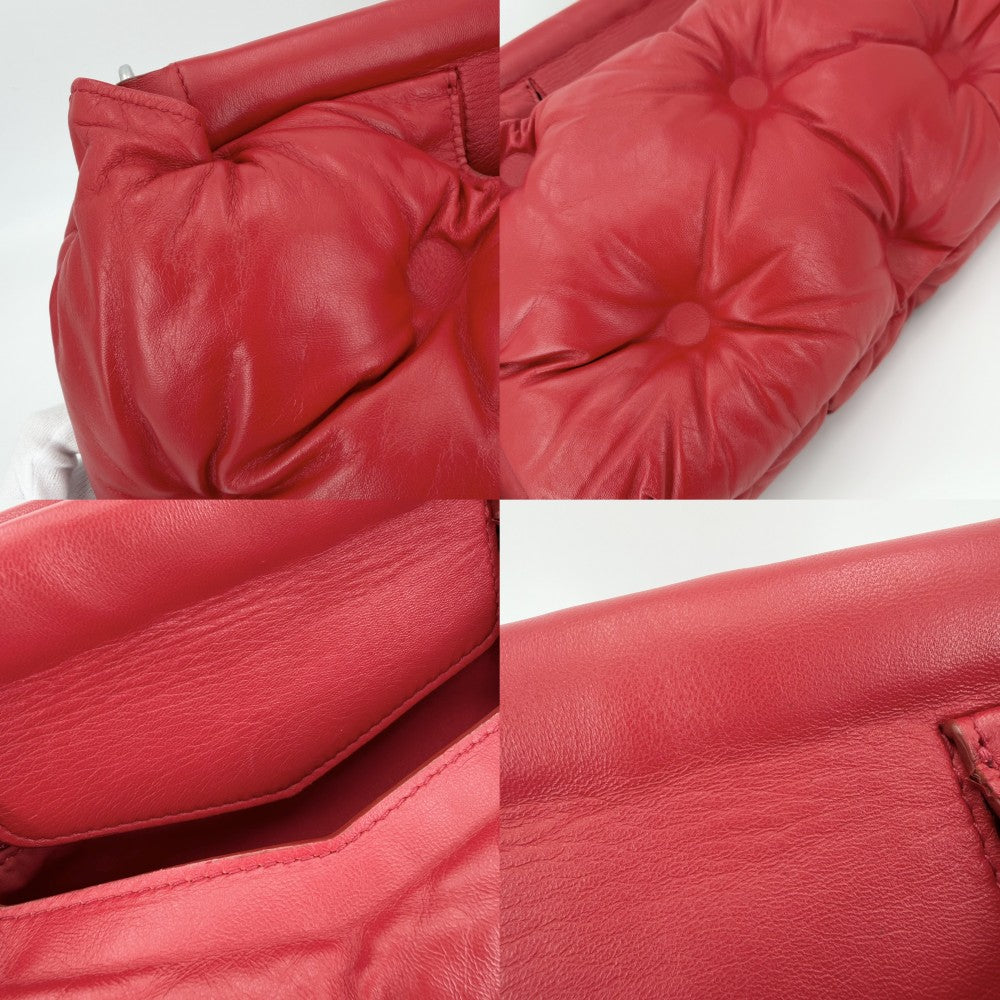 MARTIN MARGIELA マルタンマルジェラ 2WAY グラム スラム クロスボディバッグ クラッチ MARTIN MARGIELA メゾンマルジェラ S56WG0086 レザー レッド 赤 シルバー金具 レディース【中古品】