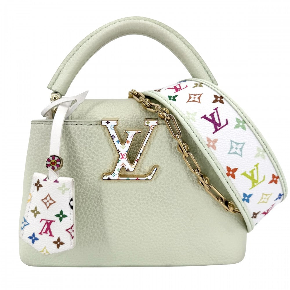 LOUIS VUITTON ルイヴィトン 2WAY 村上隆 カプシーヌミニ ハンドバッグ ショルダーバッグ LV × TM 緑 M14101 トリヨンレザー ヴェール･ド･グリーン ゴールド金具 レディース【中古品】