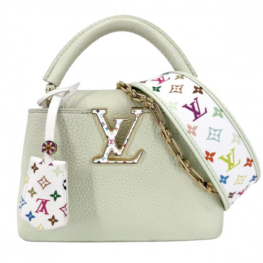 LOUIS VUITTON ルイヴィトン 2WAY 村上隆 カプシーヌミニ ハンドバッグ ショルダーバッグ LV × TM 緑 M14101 トリヨンレザー ヴェール･ド･グリーン ゴールド金具 レディース【中古品】