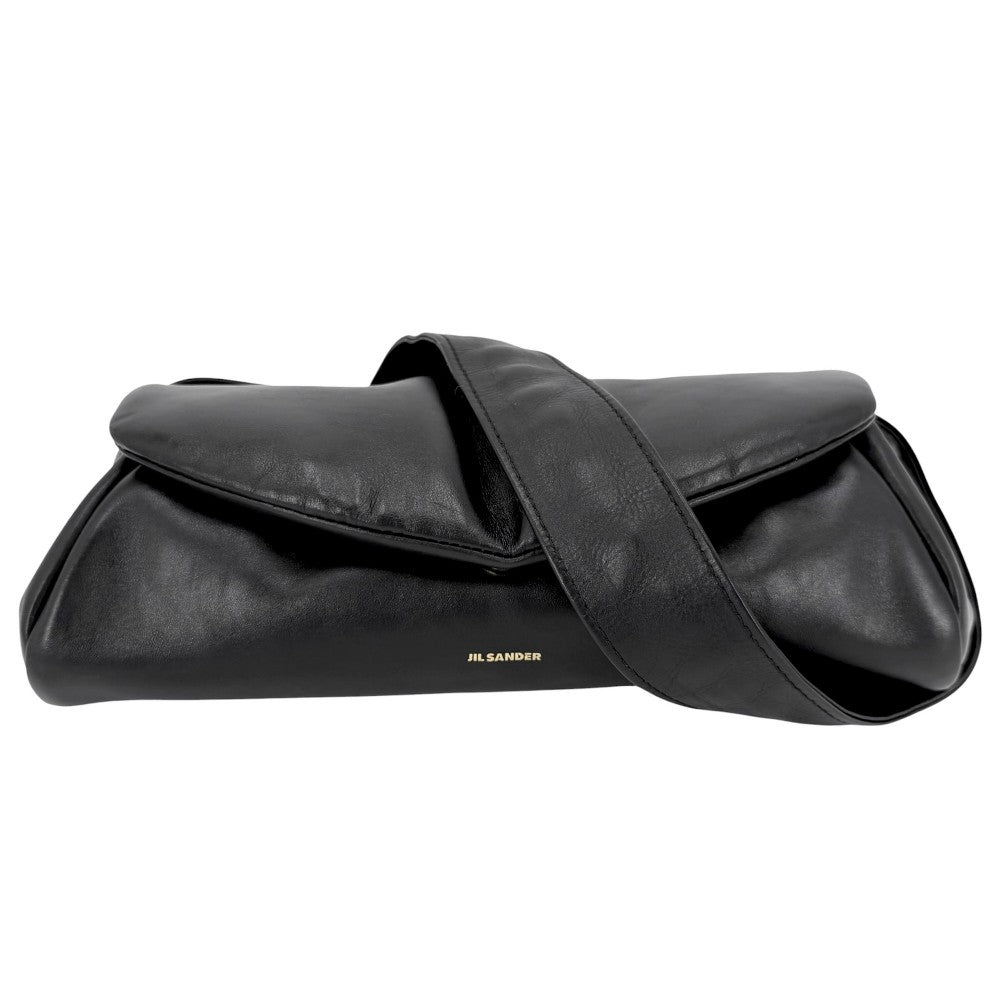 JIL SANDER ジルサンダー ショルダーバッグ カンノーロ パデッド スモール CANNOLO PADDED SMALL レザー ブラック 黒 ゴールド金具 レディース【中古品】