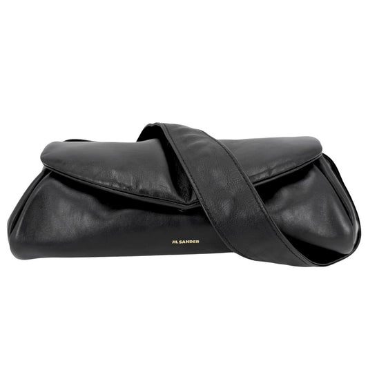 JIL SANDER ジルサンダー ショルダーバッグ カンノーロ パデッド スモール CANNOLO PADDED SMALL レザー ブラック 黒 ゴールド金具 レディース【中古品】