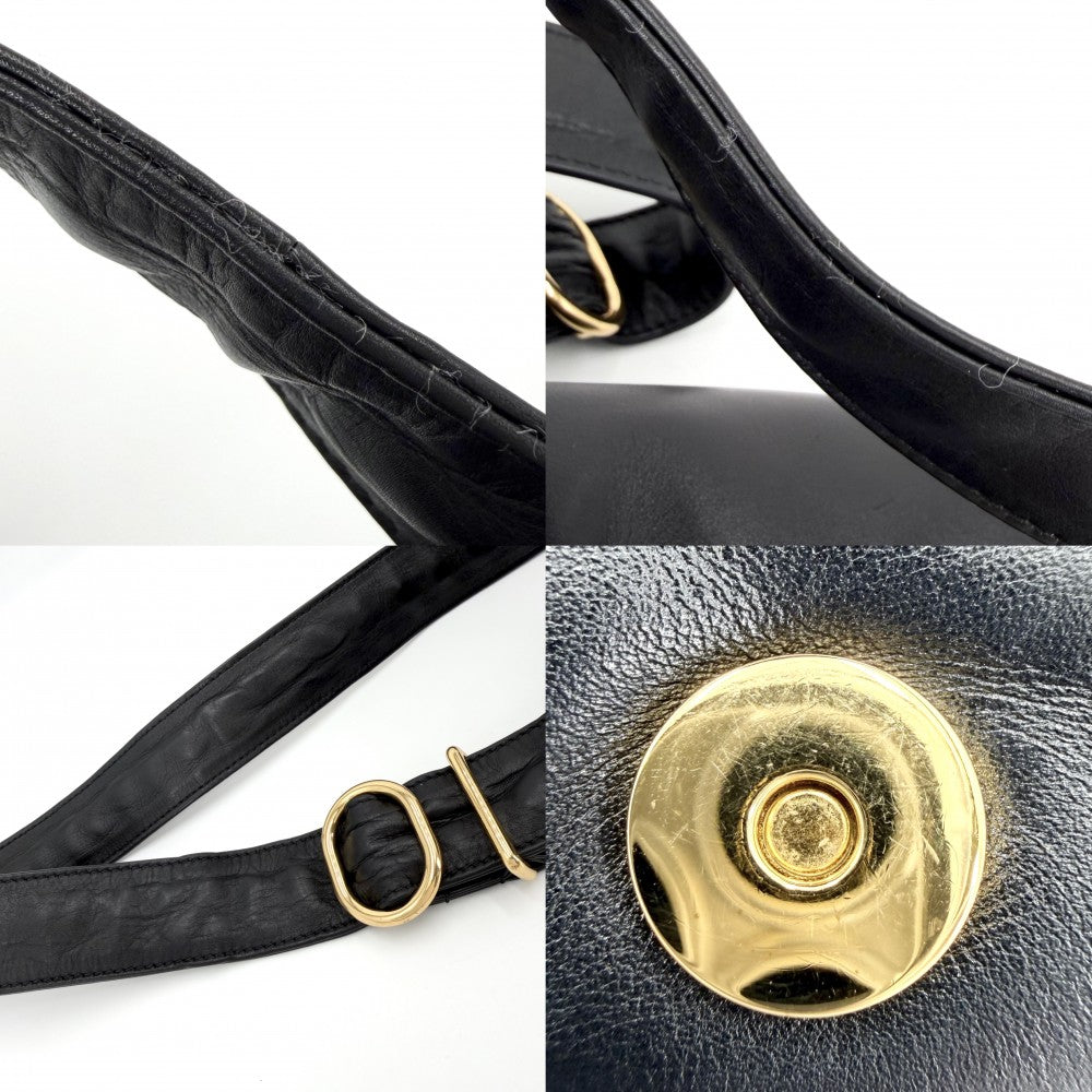 JIL SANDER ジルサンダー ショルダーバッグ カンノーロ パデッド スモール CANNOLO PADDED SMALL レザー ブラック 黒 ゴールド金具 レディース【中古品】