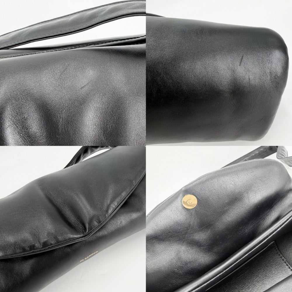 JIL SANDER ジルサンダー ショルダーバッグ カンノーロ パデッド スモール CANNOLO PADDED SMALL レザー ブラック 黒 ゴールド金具 レディース【中古品】