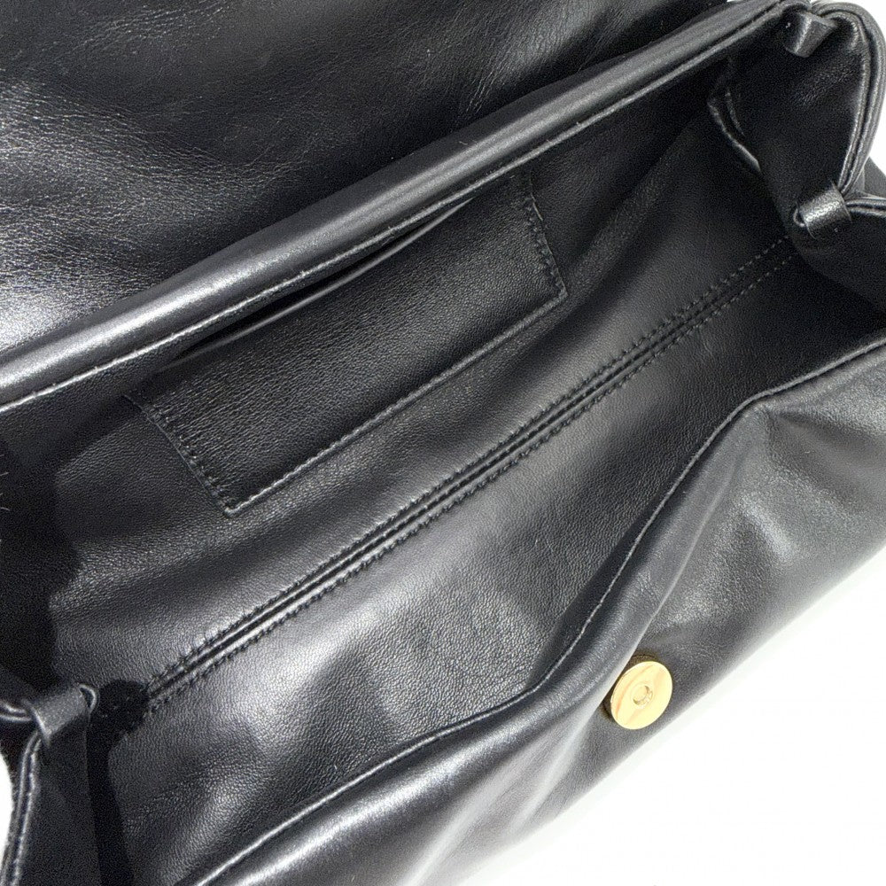 JIL SANDER ジルサンダー ショルダーバッグ カンノーロ パデッド スモール CANNOLO PADDED SMALL レザー ブラック 黒 ゴールド金具 レディース【中古品】