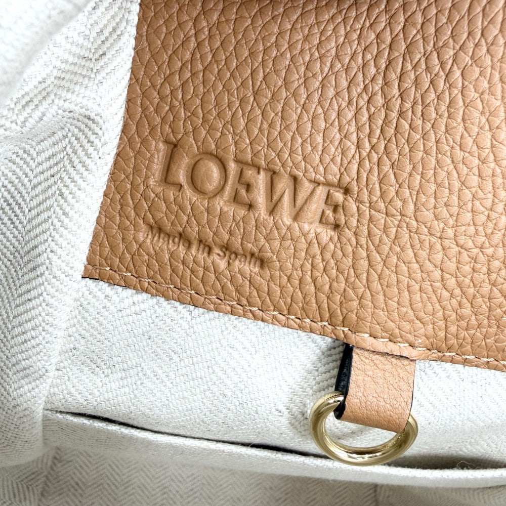 LOEWE ロエベ 2WAY ハンモック コンパクト ショルダーバッグ ハンドバッグ トートバッグ レザー カーフ ブラウン 茶 ゴールド金具 レディース【中古品】