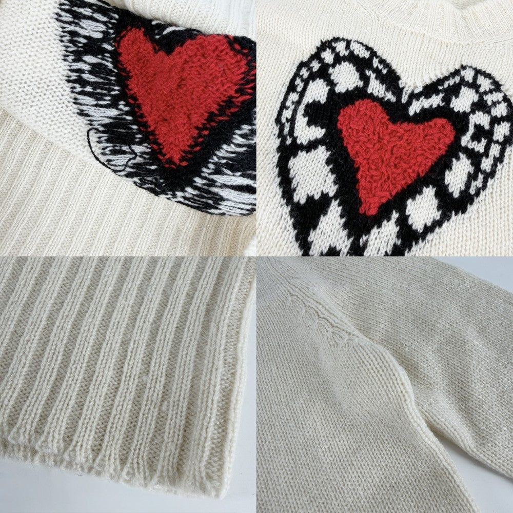 Christian Dior クリスチャンディオール ニット ハート トップス 長袖セーター アパレル 服 36 ホワイト 白 秋 冬 カシミヤ レディース【中古品】