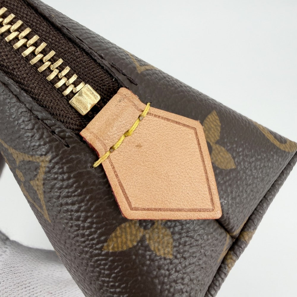 LOUIS VUITTON ルイヴィトン ポーチ モノグラム ポシェットコスメティックPM 化粧ポーチ コスメポーチ 小物入れ ブラウン 茶 M47515 ゴールド金具 レディース【中古品】