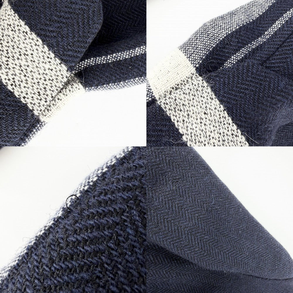 Dior ディオール ジャケット ロゴ ダブルブレスト アウター バージャケット アパレル 服 40 ネイビー 紺 秋 冬 ウール ナイロン レディース【中古品】