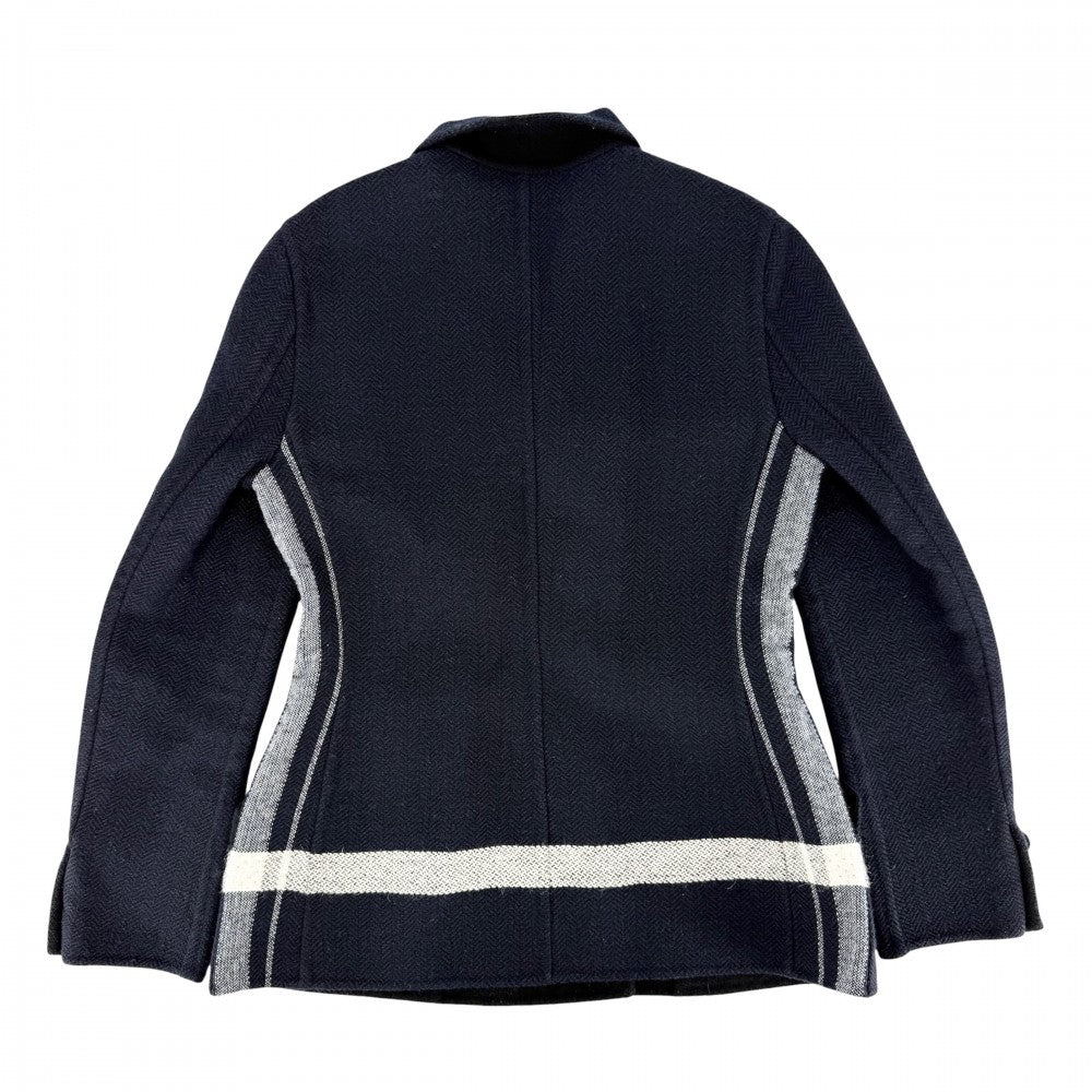 Dior ディオール ジャケット ロゴ ダブルブレスト アウター バージャケット アパレル 服 40 ネイビー 紺 秋 冬 ウール ナイロン レディース【中古品】