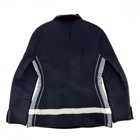 Dior ディオール ジャケット ロゴ ダブルブレスト アウター バージャケット アパレル 服 40 ネイビー 紺 秋 冬 ウール ナイロン レディース【中古品】