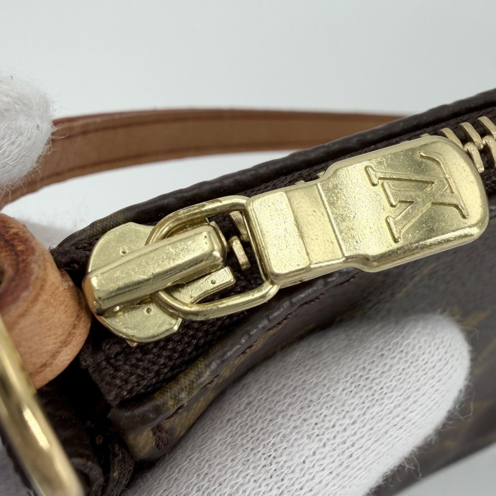 LOUIS VUITTON ルイヴィトン ハンドバッグ ポシェットアクセソワール アクセサリーポーチ ミニバッグ M51980 モノグラムキャンバス ブラウン 茶 ゴールド金具 レディース【中古品】