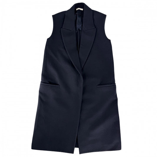 CELINE セリーヌ アウター アウター ジレ ロングベスト 服 アパレル 36 ネイビー 紺 秋 冬 ウール レディース【中古品】
