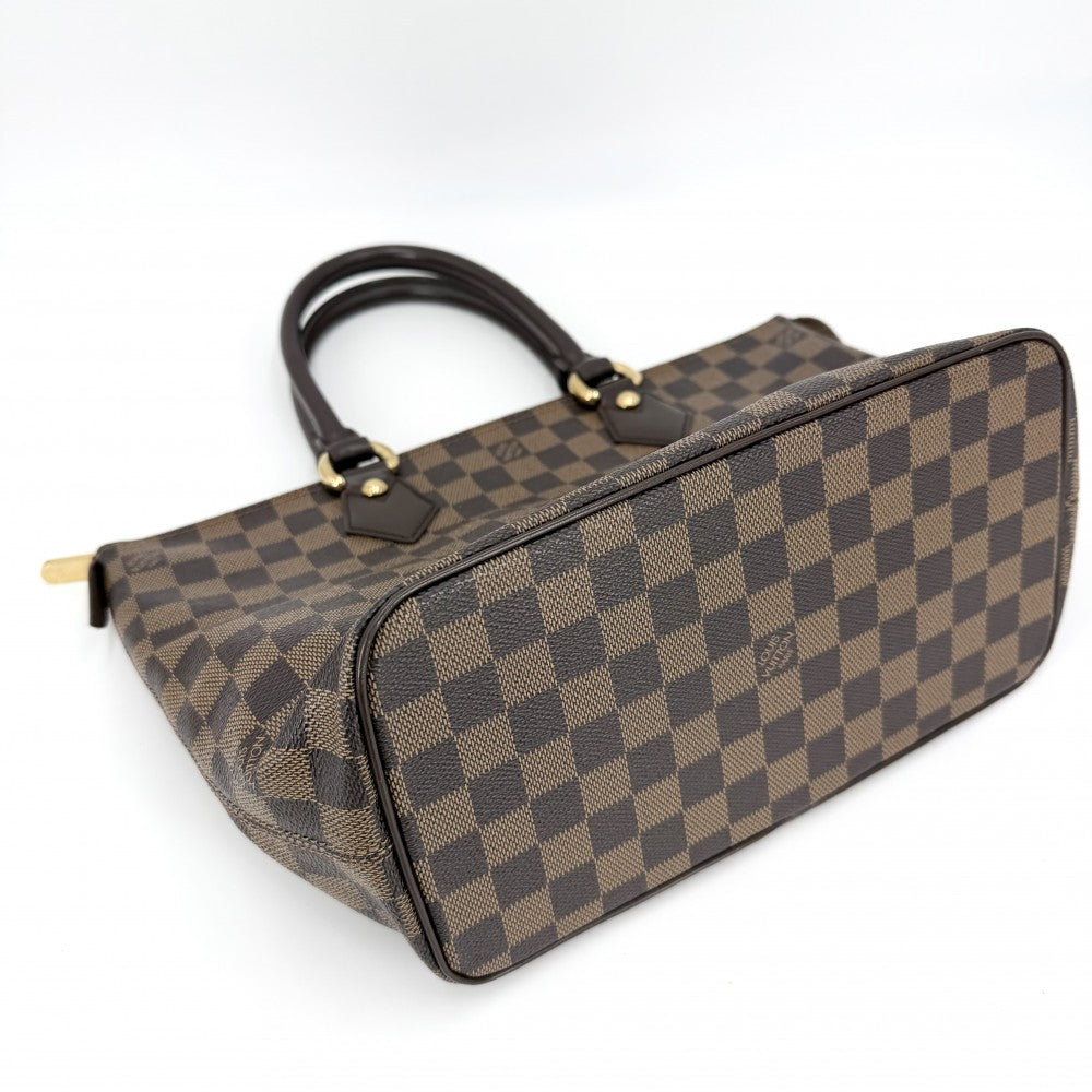 LOUIS VUITTON ルイヴィトン トートバッグ ダミエ サレヤPM ハンドバッグ ブラウン 茶 N51183 ゴールド金具 レディース【中古品】