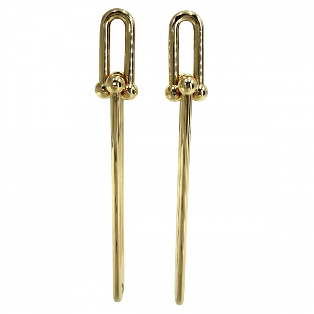 TIFFANY&Co. ティファニー ピアス ハードウェア ダブルロング リンク ピアス ジュエリー アクセサリー Au750 K18YG K18イエローゴールド レディース 約9.5g【中古品】